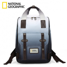 国家地理National Geographic双肩包女时尚大容量背包男15.6英寸笔记本电脑包旅行防泼水书包 黑色渐变色