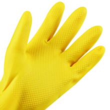 鸿宝 耐酸碱乳胶日用手套 L码 (黄色) 
